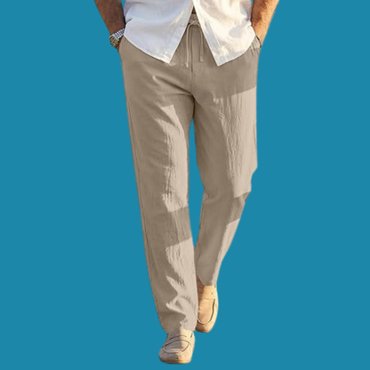 Jonas – Komfortable beige linbukser