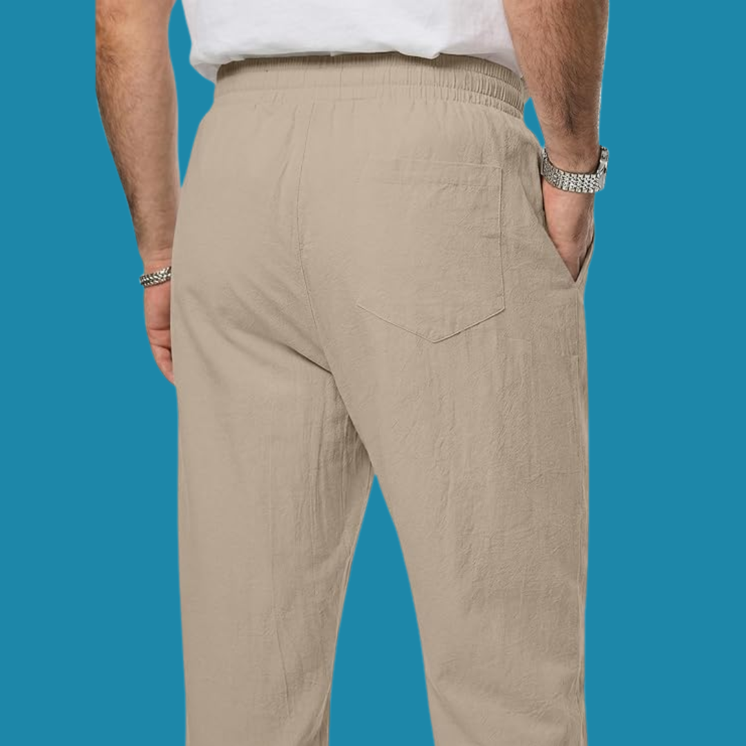 Jonas – Komfortable beige linbukser