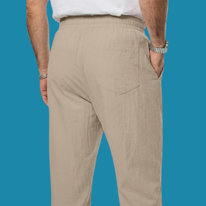 Jonas – Komfortable beige linbukser